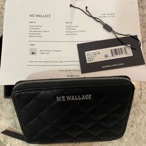 MZ Wallace black leather passport organizer. NWT